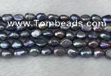 FWP282 15 inches 7mm - 8mm baroque black freshwater pearl strands