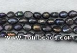 FWP288 15 inches 9mm - 10mm baroque black freshwater pearl strands