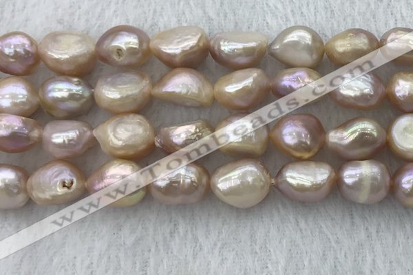 FWP306 15 inches 11mm - 12mm baroque purple freshwater pearl strands