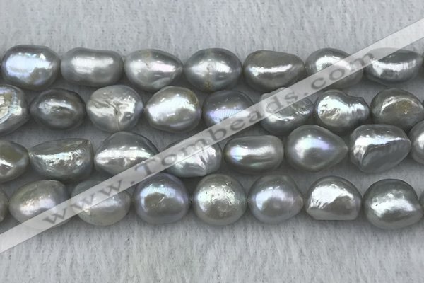 FWP307 15 inches 11mm - 12mm baroque grey freshwater pearl strands