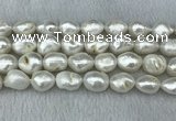 FWP312 15 inches 12mm - 13mm baroque white freshwater pearl strands