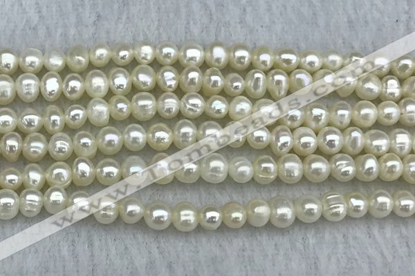 FWP32 14.5 inches 4.8mm potato white freshwater pearl strands