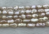 FWP355 8mm - 9mm baroque light purple freshwater pearl strands