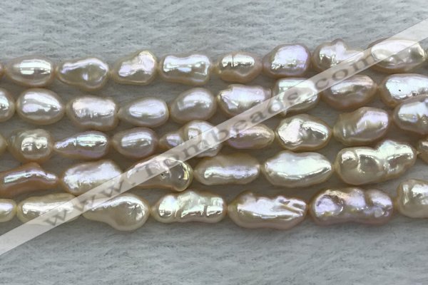 FWP355 8mm - 9mm baroque light purple freshwater pearl strands