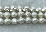 FWP361 15 inches 12mm - 13mm baroque freshwater nucleated pearl beads