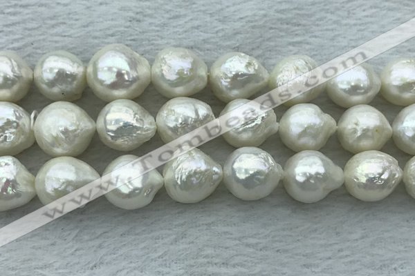 FWP361 15 inches 12mm - 13mm baroque freshwater nucleated pearl beads