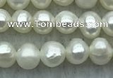 FWP38 14.5 inches 3mm - 4mm potato white freshwater pearl strands