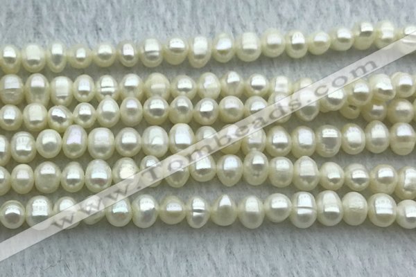 FWP39 14.5 inches 4mm - 5mm potato white freshwater pearl strands