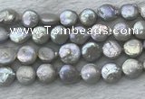 FWP390 15 inches 11mm - 12mm coin freshwater pearl beads