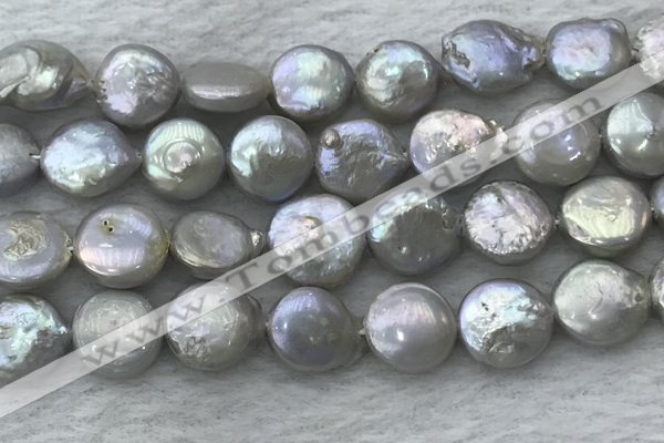 FWP390 15 inches 11mm - 12mm coin freshwater pearl beads