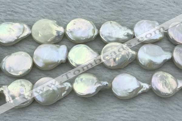 FWP394 15 inches 14mm - 16mm coin freshwater pearl beads