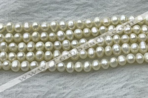 FWP41 14.5 inches 4mm - 5mm potato white freshwater pearl strands