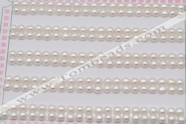 FWP451 half-drilled 3.5-4mm bread freshwater pearl beads