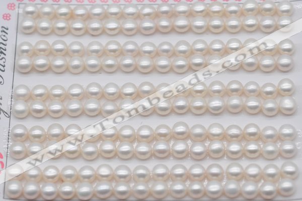 FWP454 half-drilled 5-5.5mm bread freshwater pearl beads