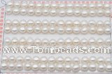 FWP456 half-drilled 6-6.5mm bread freshwater pearl beads