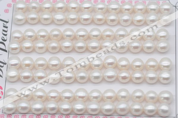 FWP458 half-drilled 7-7.5mm bread freshwater pearl beads