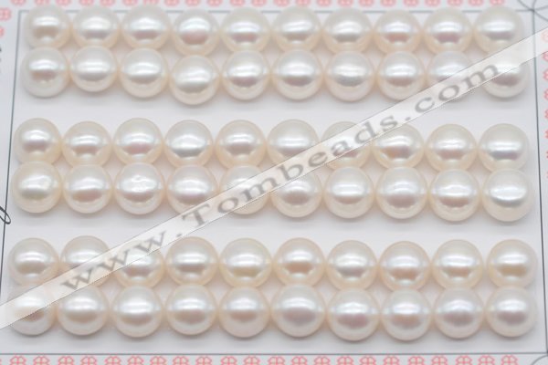 FWP462 half-drilled 9-9.5mm bread freshwater pearl beads