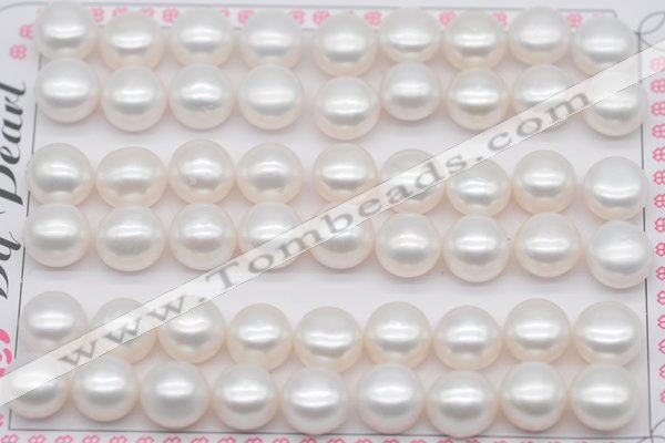 FWP463 half-drilled 9.5-10mm bread freshwater pearl beads