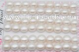 FWP464 half-drilled 10-10.5mm bread freshwater pearl beads