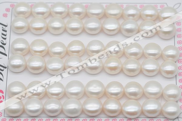 FWP464 half-drilled 10-10.5mm bread freshwater pearl beads