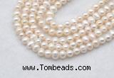 FWP480 14 inches 5mm - 6mm potato white freshwater pearl strands