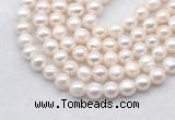 FWP484 14.5 inches 9mm - 10mm potato white freshwater pearl strands