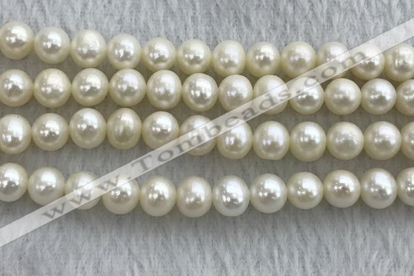 FWP73 15 inches 7mm - 8mm potato white freshwater pearl strands