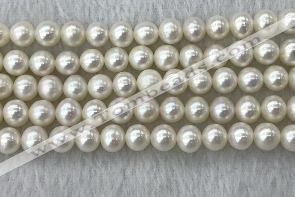 FWP76 15 inches 7mm - 8mm potato white freshwater pearl strands