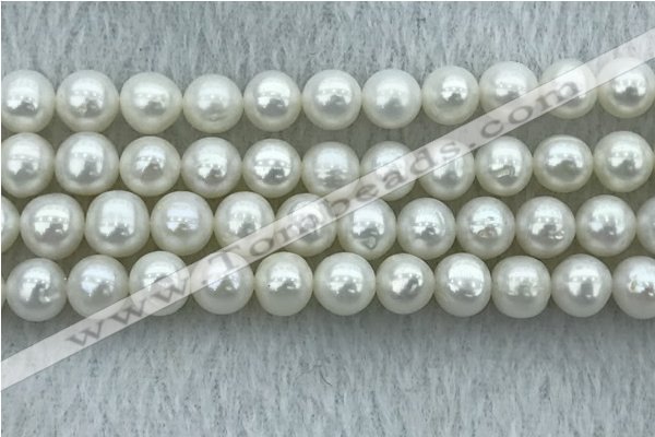 FWP91 15 inches 8mm - 9mm potato white freshwater pearl strands