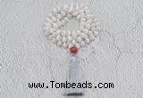 GMN1000 Hand-knotted 8mm, 10mm matte tibetan agate 108 beads mala necklaces with tassel