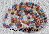 GMN109 Hand-knotted 6mm banded agate 108 beads mala necklaces