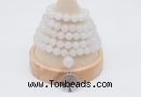 GMN1101 Hand-knotted 8mm candy jade 108 beads mala necklace with charm