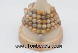 GMN1147 Hand-knotted 8mm, 10mm fossil coral 108 beads mala necklaces with charm