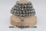 GMN1163 Hand-knotted 8mm, 10mm dalmatian jasper 108 beads mala necklaces with charm