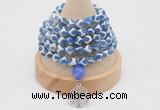 GMN1175 Hand-knotted 8mm, 10mm tibetan agate 108 beads mala necklaces with charm