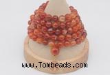 GMN1197 Hand-knotted 8mm, 10mm red banded agate 108 beads mala necklaces with charm