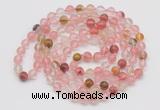 GMN123 Hand-knotted 6mm volcano cherry quartz 108 beads mala necklaces