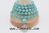 GMN1250 Hand-knotted 8mm, 10mm amazonite 108 beads mala necklaces with charm