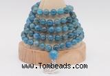 GMN1259 Hand-knotted 8mm, 10mm apatite 108 beads mala necklaces with charm