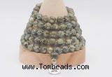 GMN1269 Hand-knotted 8mm, 10mm rhyolite 108 beads mala necklaces with charm