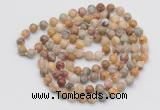 GMN135 Hand-knotted 6mm yellow crazy lace agate 108 beads mala necklaces