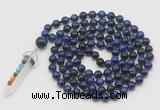 GMN1495 Hand-knotted 8mm, 10mm blue tiger eye 108 beads mala necklace with pendant