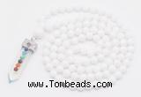 GMN1500 Hand-knotted 8mm candy jade 108 beads mala necklace with pendant