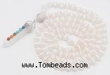 GMN1509 Hand-knotted 8mm, 10mm Tibetan agate 108 beads mala necklace with pendant