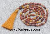 GMN208 Hand-knotted 6mm mookaite 108 beads mala necklaces with tassel