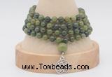 GMN2449 Hand-knotted 6mm Canadian jade 108 beads mala necklaces with charm