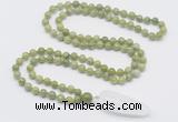 GMN4018 Hand-knotted 8mm, 10mm China jade 108 beads mala necklace with pendant