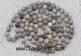 GMN403 Hand-knotted 8mm, 10mm silver needle agate 108 beads mala necklaces