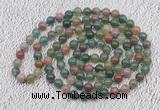 GMN408 Hand-knotted 8mm, 10mm Indian agate 108 beads mala necklaces