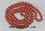 GMN459 Hand-knotted 8mm, 10mm red jasper 108 beads mala necklaces